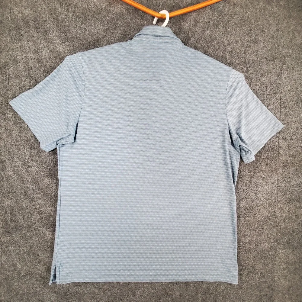 EAGEGOF Polo Shirt Mens XL Short Sleeve Teal Geometric Print Stretch Performance